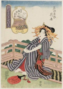 Keisai Eisen Painting - the fifth month hanagoromo of the wakanaya Keisai Eisen Ukiyoye